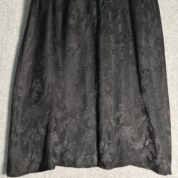 April Cornell X‎ Vintage Sz L Black Soiree Midi Skirt Floral Rayon Jacquard 90s - Picture 8 of 9